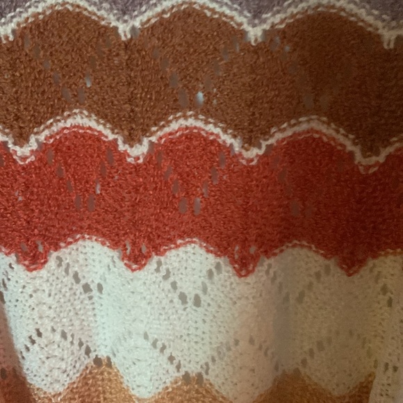 POL zig zag strip cardigan in gold brown and orange strips size small - Picture 4 of 5